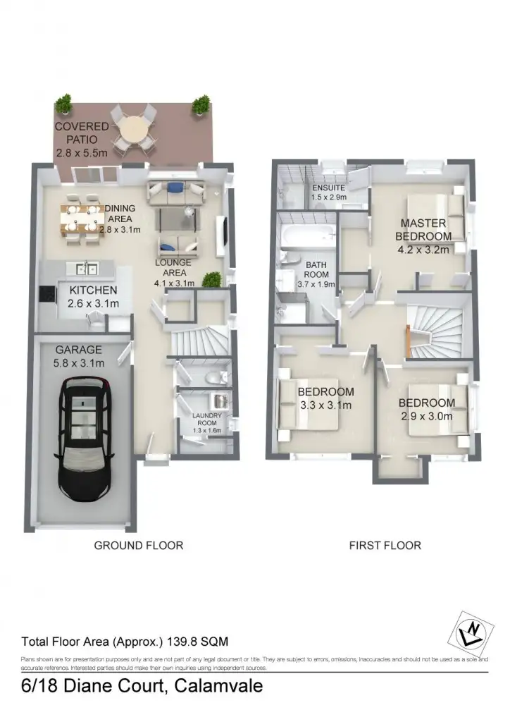 Floorplan of Homely townhouse listing, 16/18 Diane Court, Calamvale QLD 4116