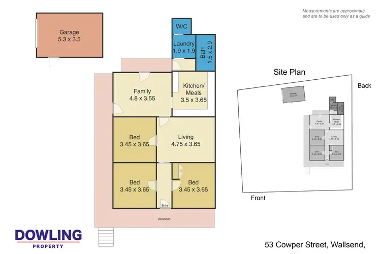 Floorplan of Homely house listing, 53 Cowper Street, Wallsend NSW 2287