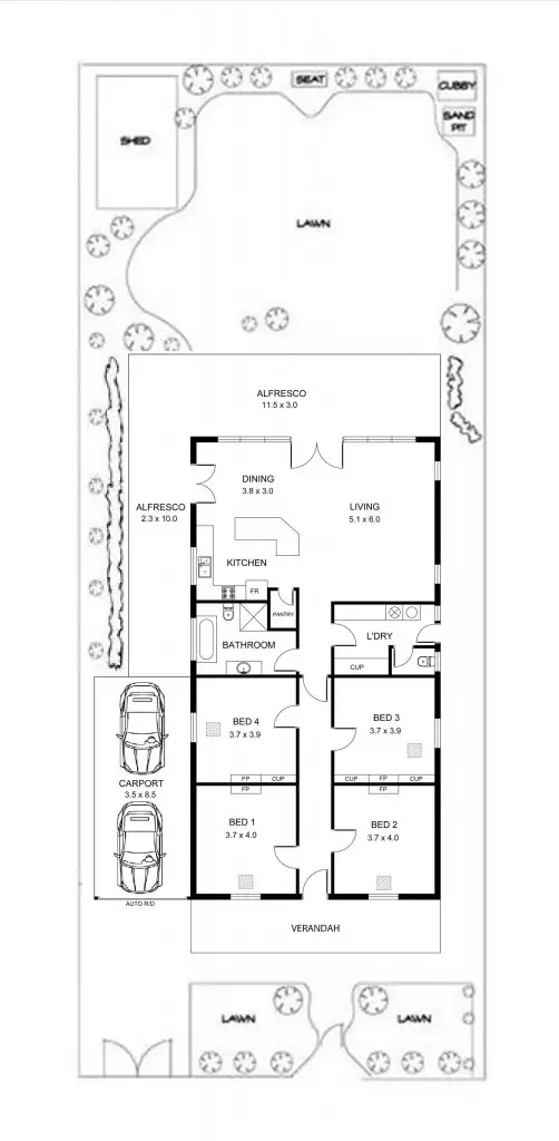 Floorplan of Homely house listing, 5 Glanton Street, West Hindmarsh SA 5007