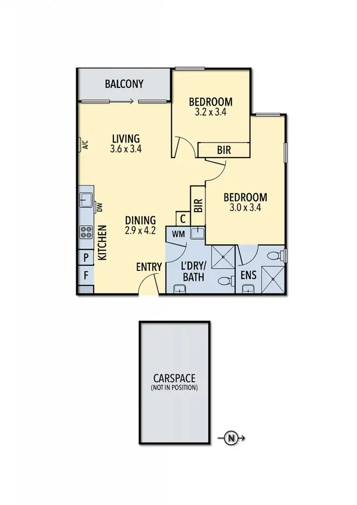 Floorplan of Homely apartment listing, 206/82 Canning Street, Carlton VIC 3053