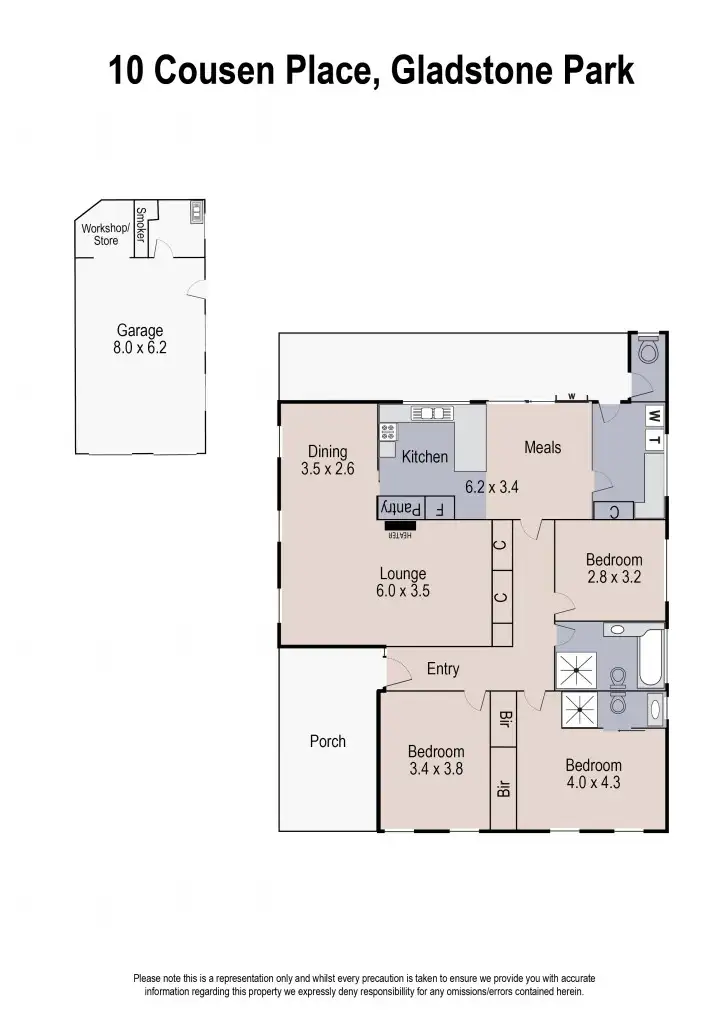 Floorplan of Homely house listing, 10 Cousen Place, Gladstone Park VIC 3043