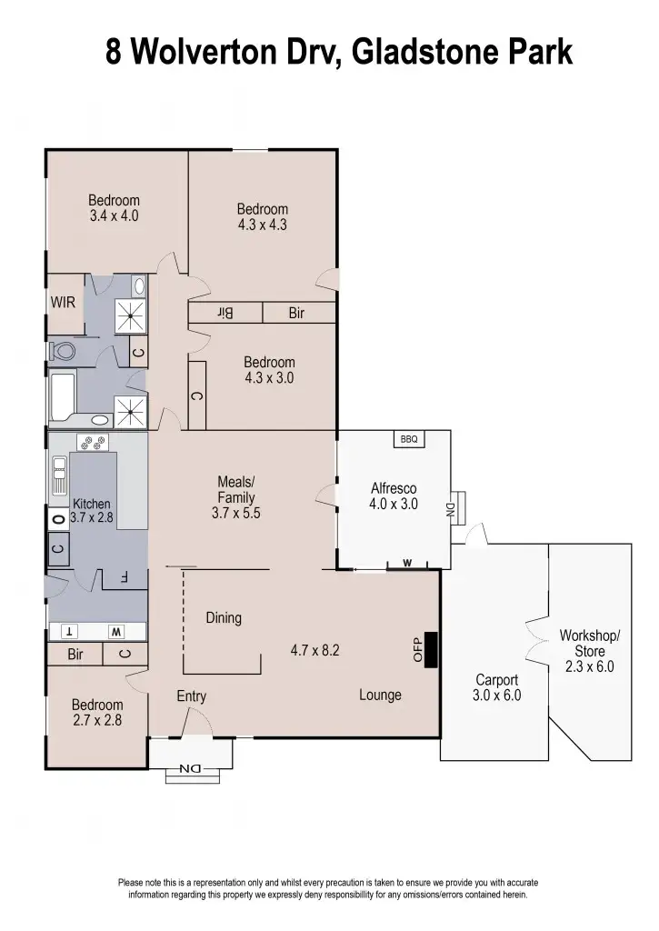 Floorplan of Homely house listing, 8 Wolverton Drive, Gladstone Park VIC 3043