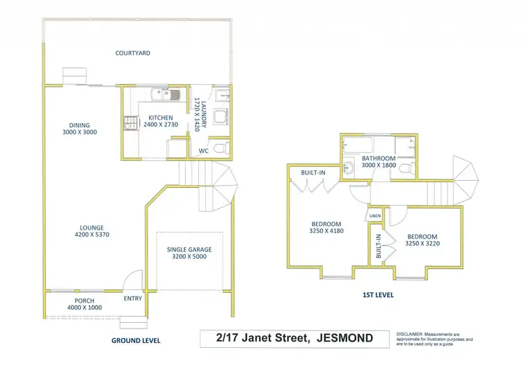 Floorplan of Homely townhouse listing, 2/17 Janet Street, Jesmond NSW 2299