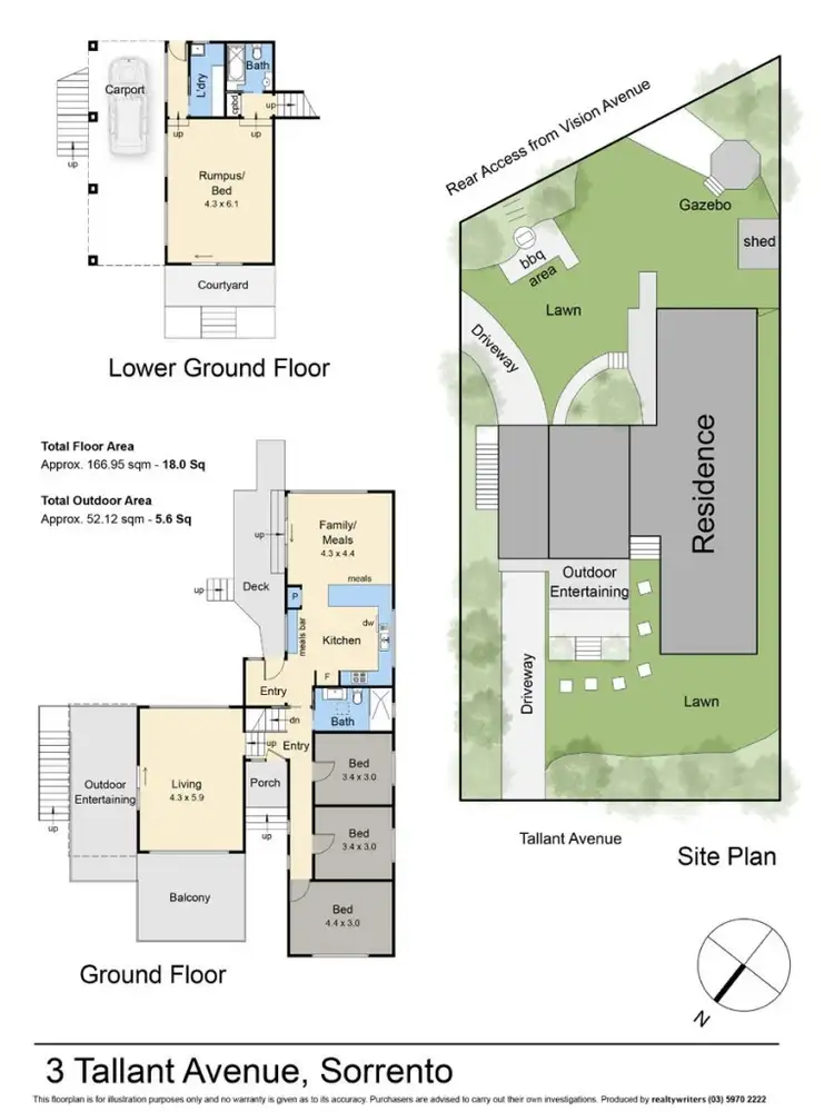 Floorplan of Homely house listing, 3 Tallant Avenue, Sorrento VIC 3943