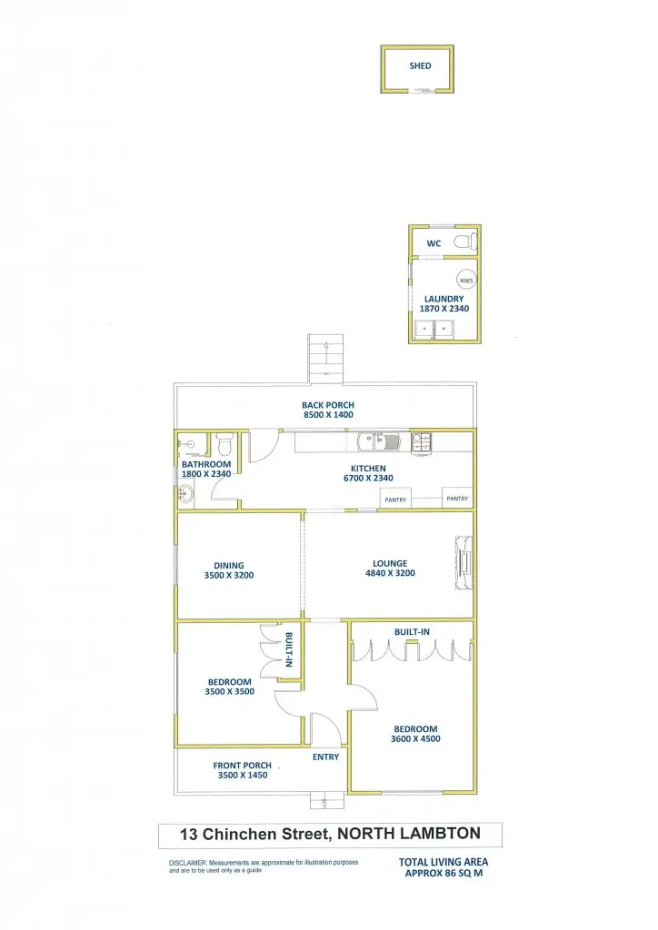 Floorplan of Homely house listing, 13 Chinchen Street, North Lambton NSW 2299