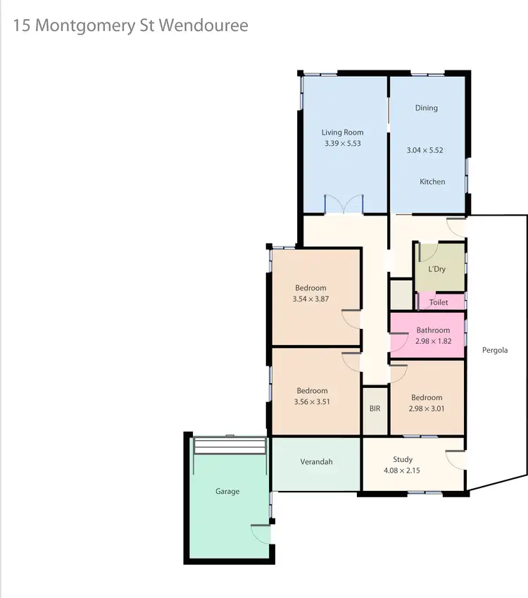Floorplan of Homely house listing, 15 Montgomery Street, Wendouree VIC 3355