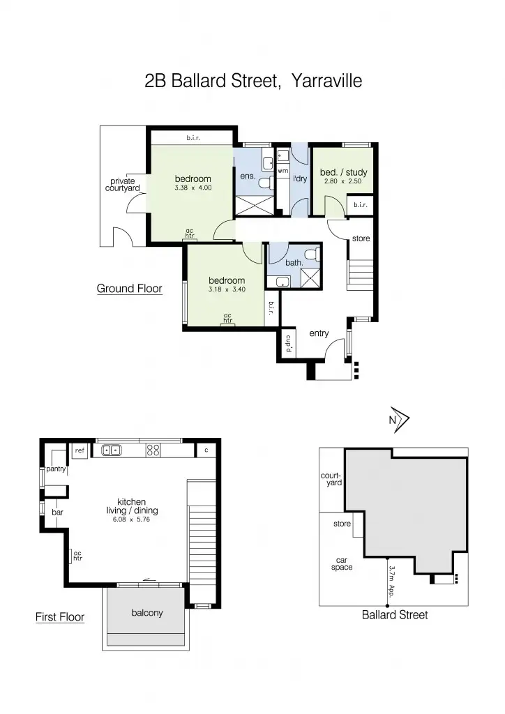 Floorplan of Homely townhouse listing, 2B Ballard Street, Yarraville VIC 3013
