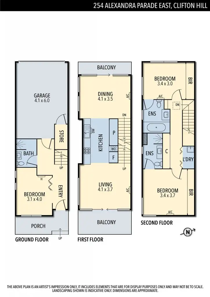 Floorplan of Homely townhouse listing, 254 Alexandra Parade East, Clifton Hill VIC 3068
