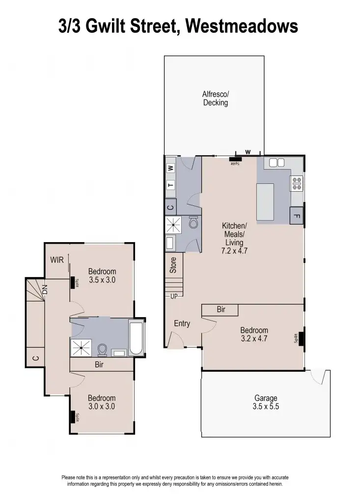 Floorplan of Homely townhouse listing, 3/3 Gwilt Street, Westmeadows VIC 3049