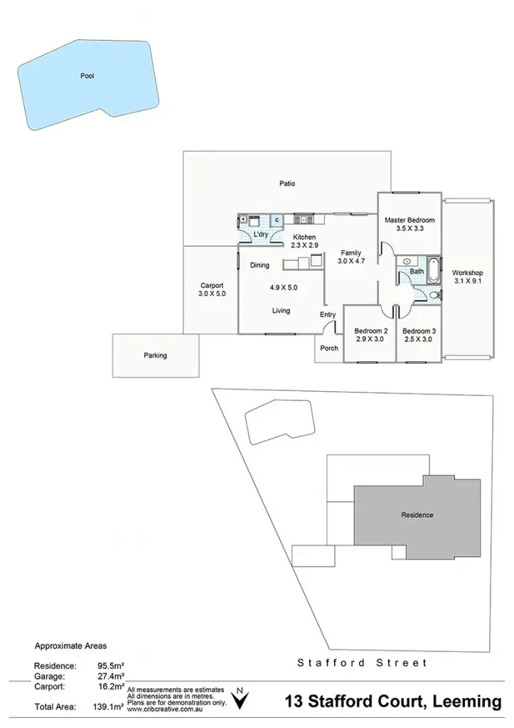 Floorplan of Homely house listing, 13 Stafford Court, Leeming WA 6149