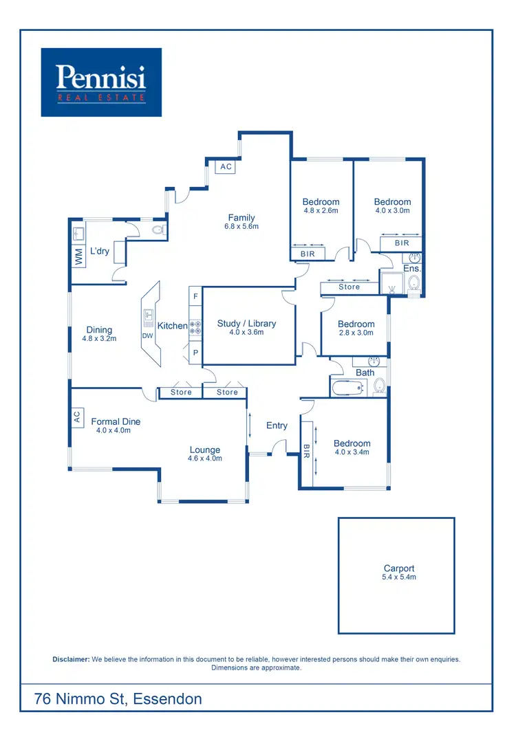 Floorplan of Homely house listing, 76 Nimmo Street, Essendon VIC 3040
