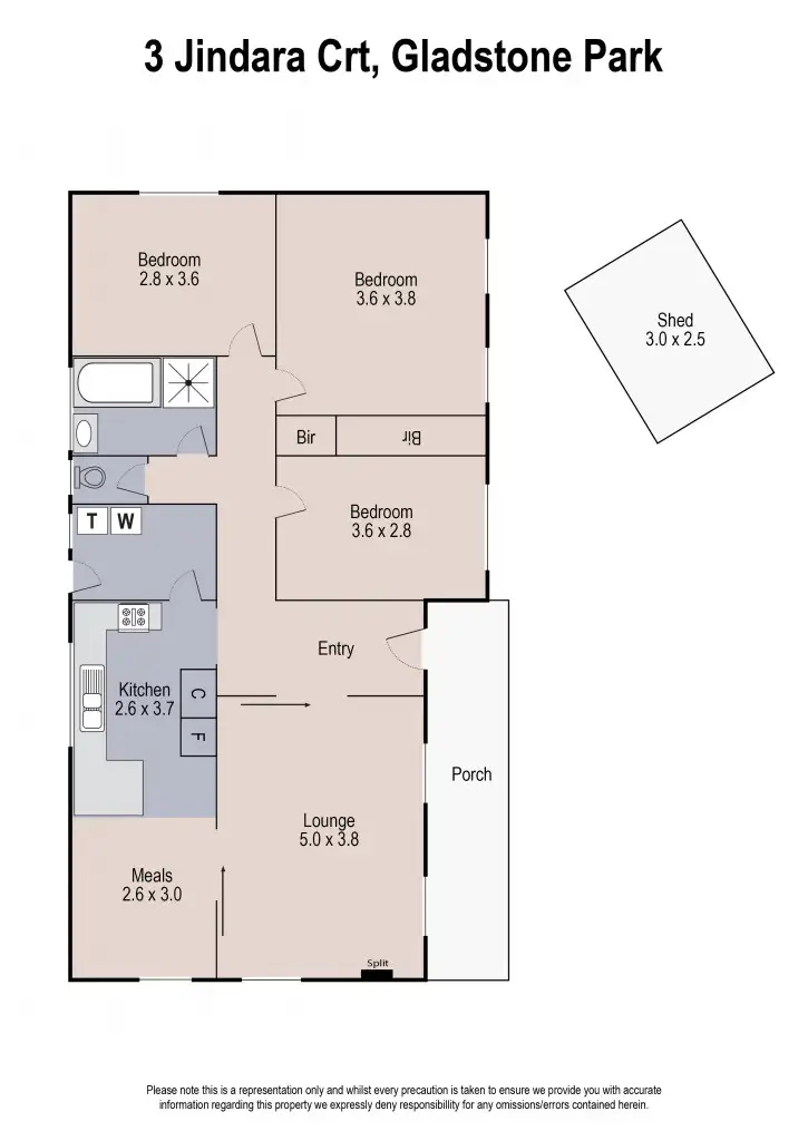 Floorplan of Homely house listing, 3 Jindara Court, Gladstone Park VIC 3043