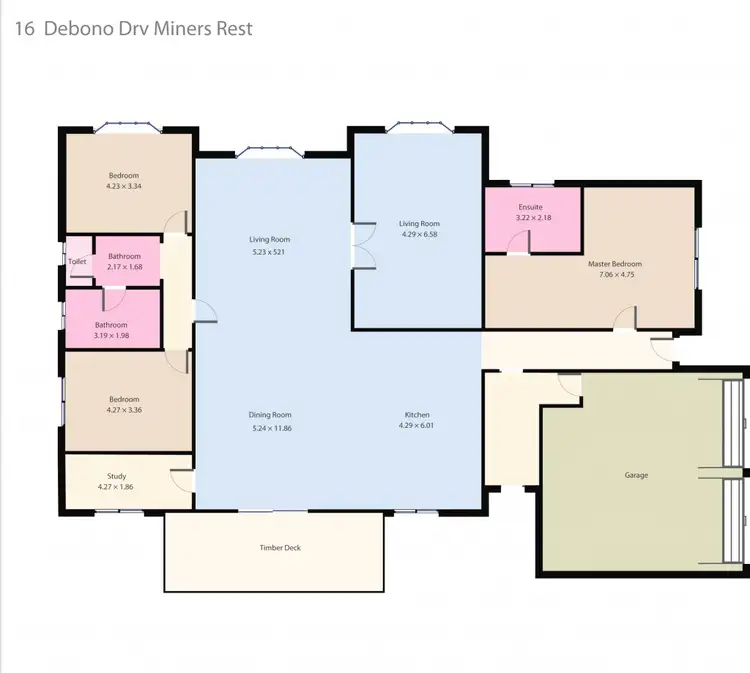 Floorplan of Homely house listing, 16 Debono Drive, Miners Rest VIC 3352