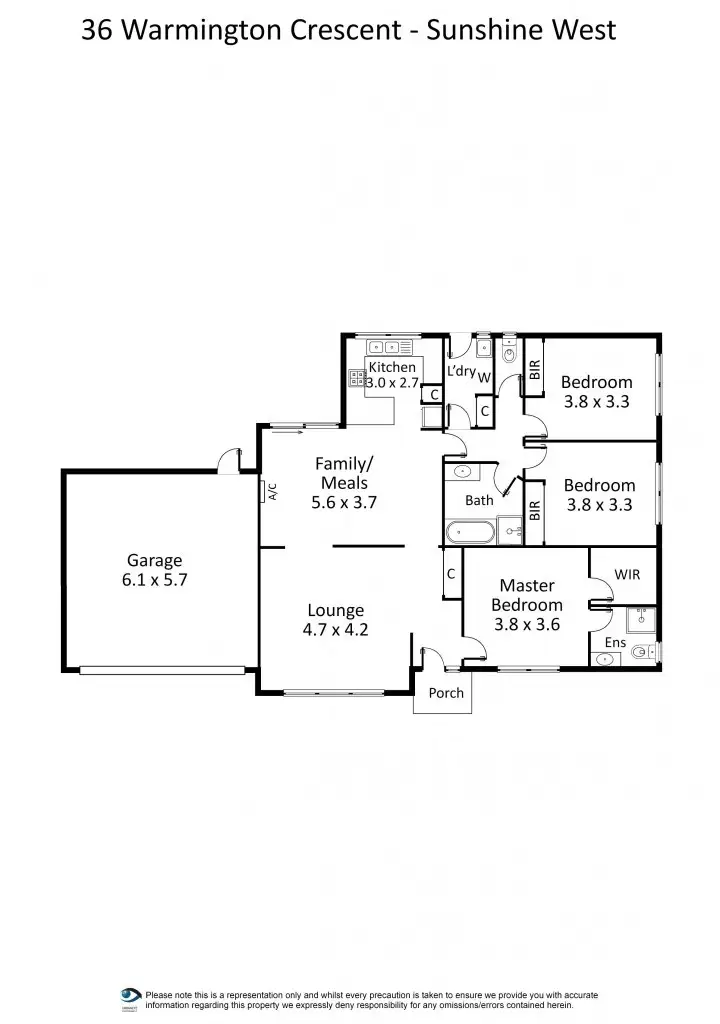 Floorplan of Homely house listing, 36 Warmington Road, Sunshine West VIC 3020