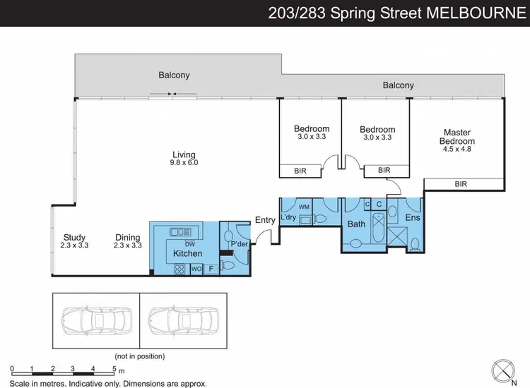 Floorplan of Homely apartment listing, 203/283 Spring Street, Melbourne VIC 3000