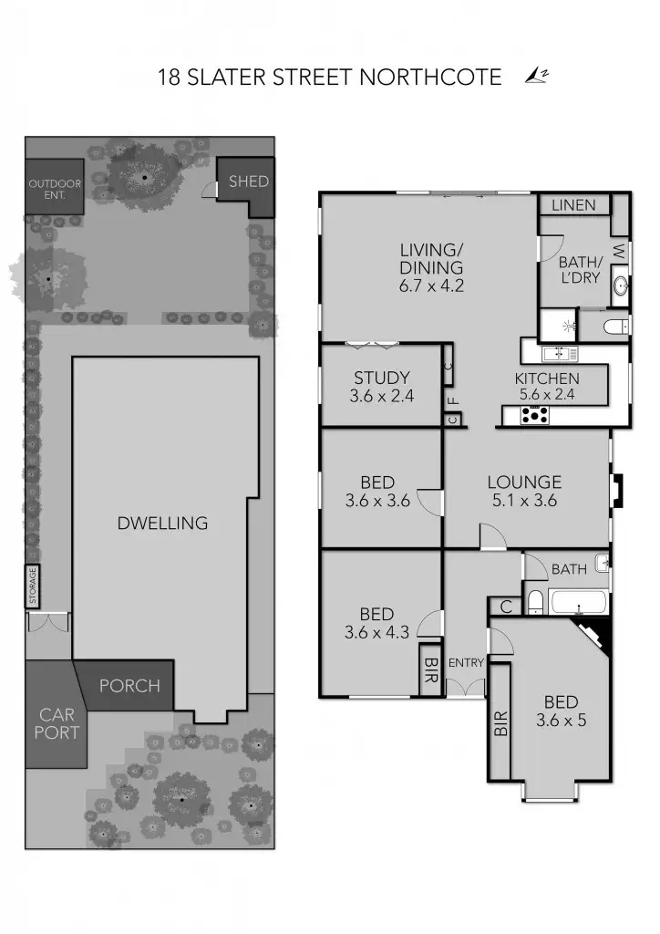 Floorplan of Homely house listing, 18 Slater Street, Northcote VIC 3070