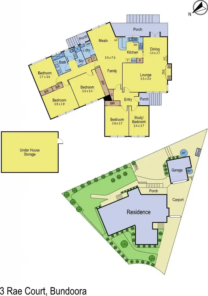 Floorplan of Homely house listing, 3 Rae Court, Bundoora VIC 3083