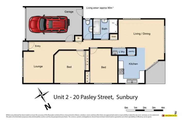 Floorplan of Homely unit listing, 2/20 Pasley Street, Sunbury VIC 3429