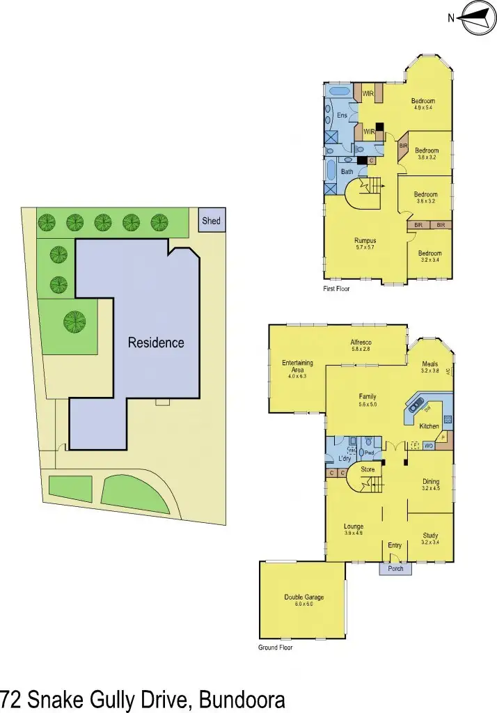 Floorplan of Homely house listing, 72 Snakegully Drive, Bundoora VIC 3083