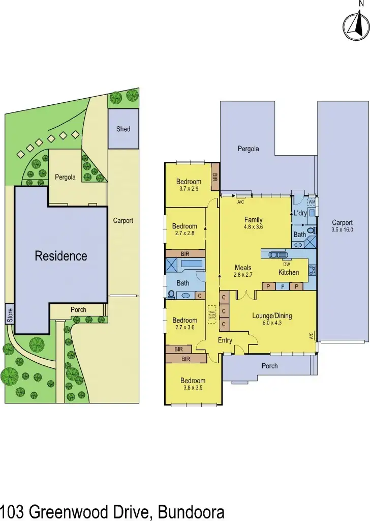 Floorplan of Homely house listing, 103 Greenwood Drive, Bundoora VIC 3083