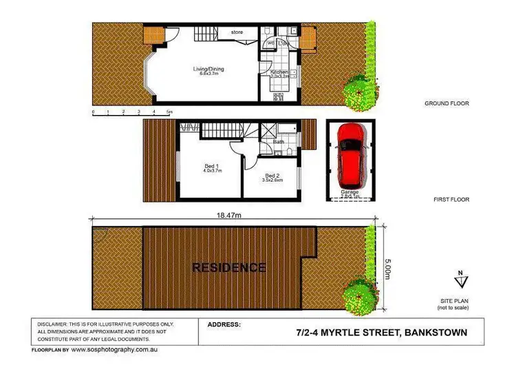 Floorplan of Homely townhouse listing, 7/2-4 Myrtle Road, Bankstown NSW 2200