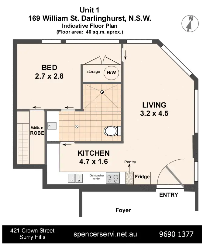 Floorplan of Homely apartment listing, 1/169 William Street, Darlinghurst NSW 2010