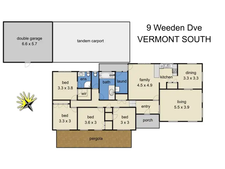 Floorplan of Homely house listing, 9 Weeden Drive, Vermont South VIC 3133