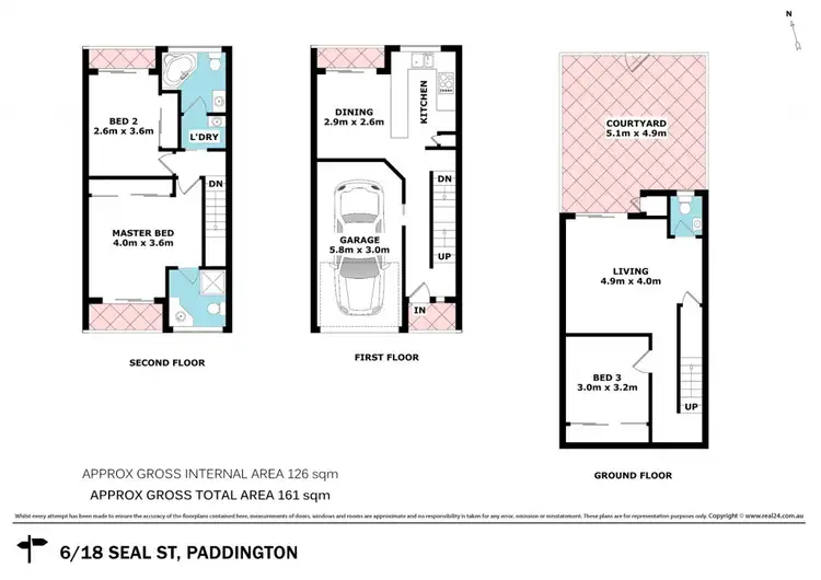 Floorplan of Homely townhouse listing, 6/18 Seal Street, Paddington QLD 4064