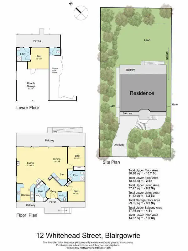 Floorplan of Homely house listing, 12 Whitehead Street, Blairgowrie VIC 3942