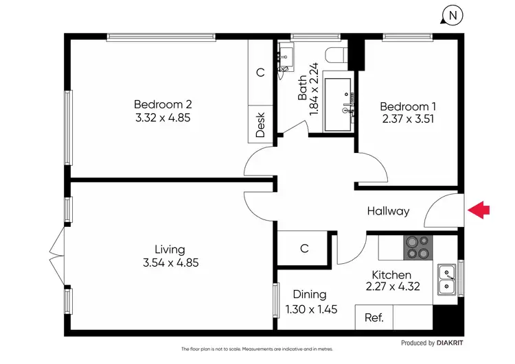 Floorplan of Homely apartment listing, 2/15 Hotham Street, St Kilda East VIC 3183