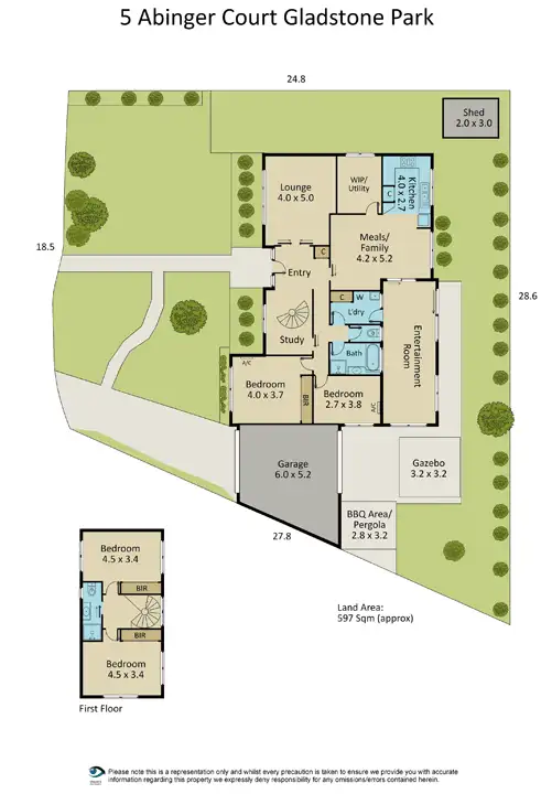 Floorplan of Homely house listing, 5 Abinger Court, Gladstone Park VIC 3043