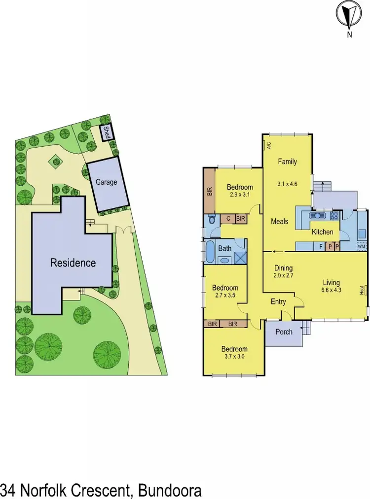 Floorplan of Homely house listing, 34 Norfolk Crescent, Bundoora VIC 3083