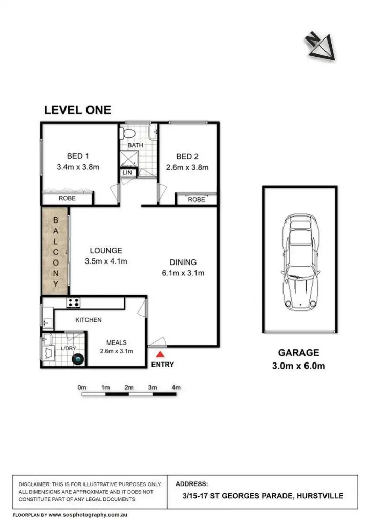 Floorplan of Homely apartment listing, 3/15-17 St Georges Parade, Hurstville NSW 2220