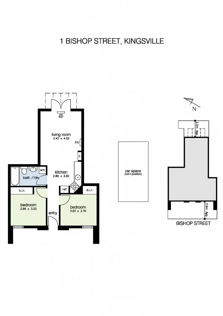 Floorplan of Homely unit listing, 1 Bishop Street, Kingsville VIC 3012
