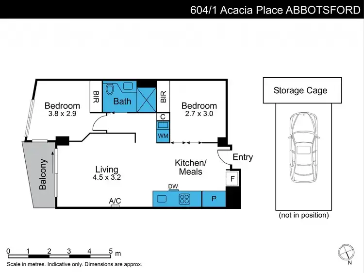 Floorplan of Homely apartment listing, 604/1 Acacia Place, Abbotsford VIC 3067