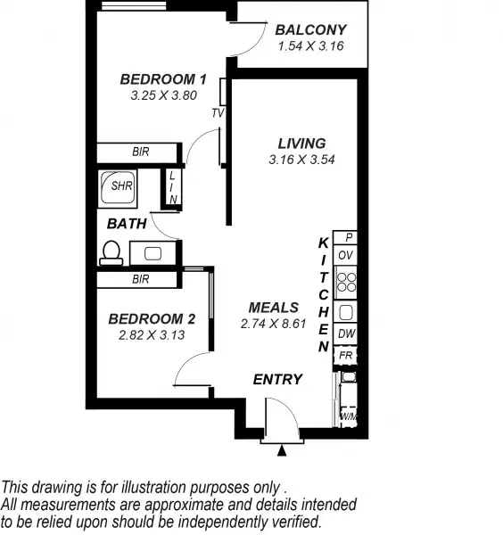 Floorplan of Homely apartment listing, 1012/96 North Terrace, Adelaide SA 5000