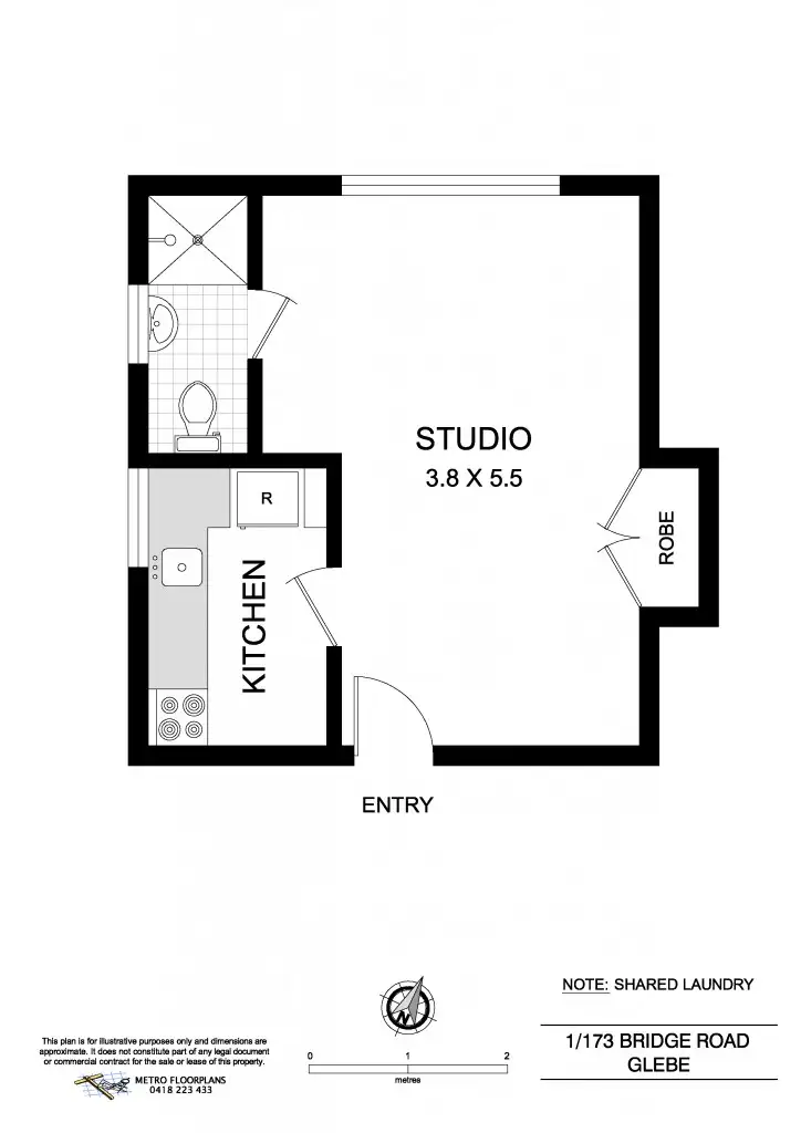 Floorplan of Homely apartment listing, 1/173 Bridge Road, Glebe NSW 2037