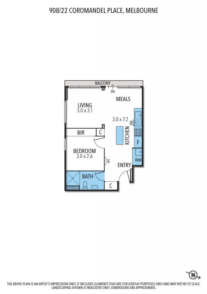 Floorplan of Homely apartment listing, 908/22 Coromandel Place, Melbourne VIC 3000