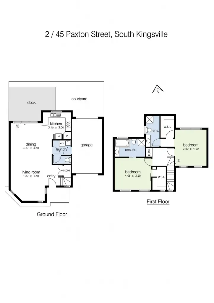 Floorplan of Homely townhouse listing, 2/45 Paxton Street, South Kingsville VIC 3015