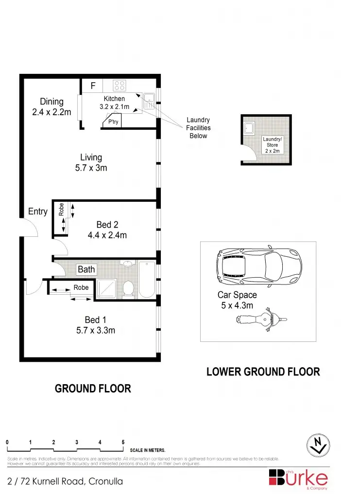 Floorplan of Homely apartment listing, 2/72 Kurnell Road, Cronulla NSW 2230