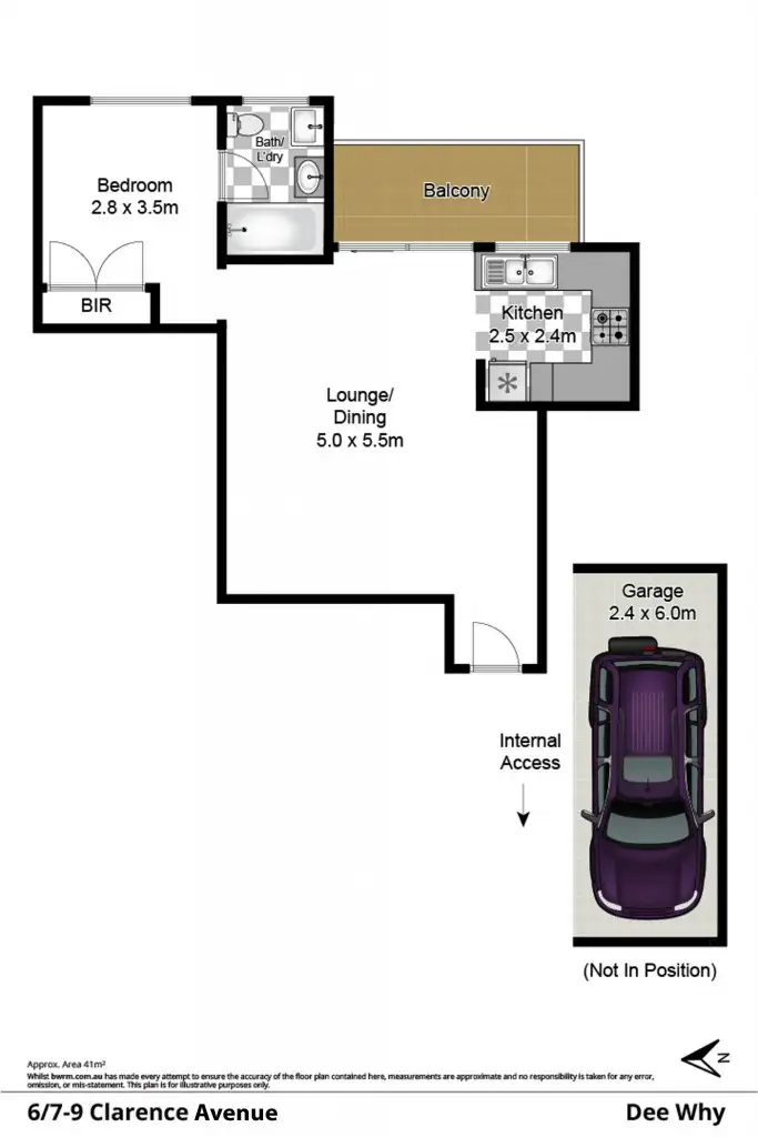 Floorplan of Homely unit listing, 6/7-9 Clarence Avenue, Dee Why NSW 2099