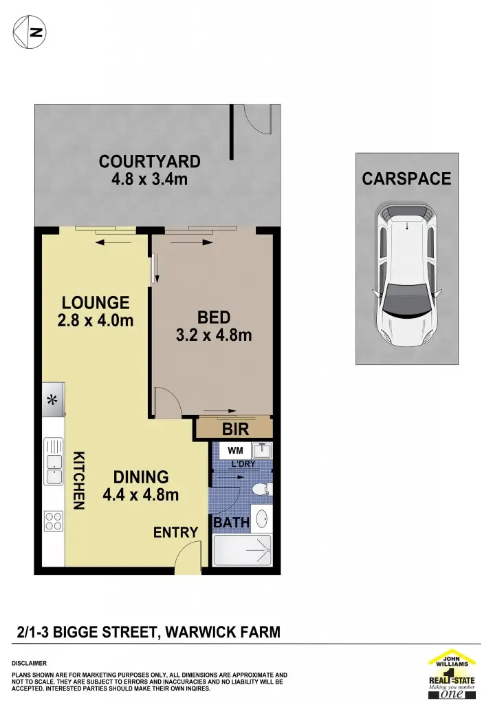 Floorplan of Homely unit listing, 2/1-3 Bigge Street, Warwick Farm NSW 2170