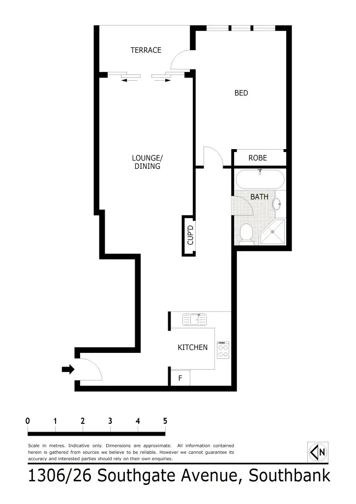 Floorplan of Homely apartment listing, 1306/26 Southgate Avenue, Southbank VIC 3006