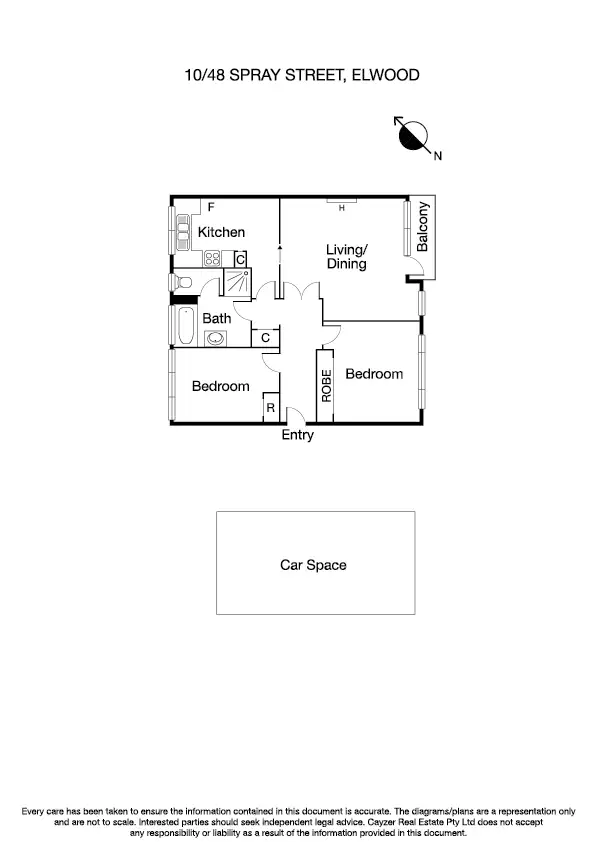 Floorplan of Homely apartment listing, 10/48 Spray Street, Elwood VIC 3184