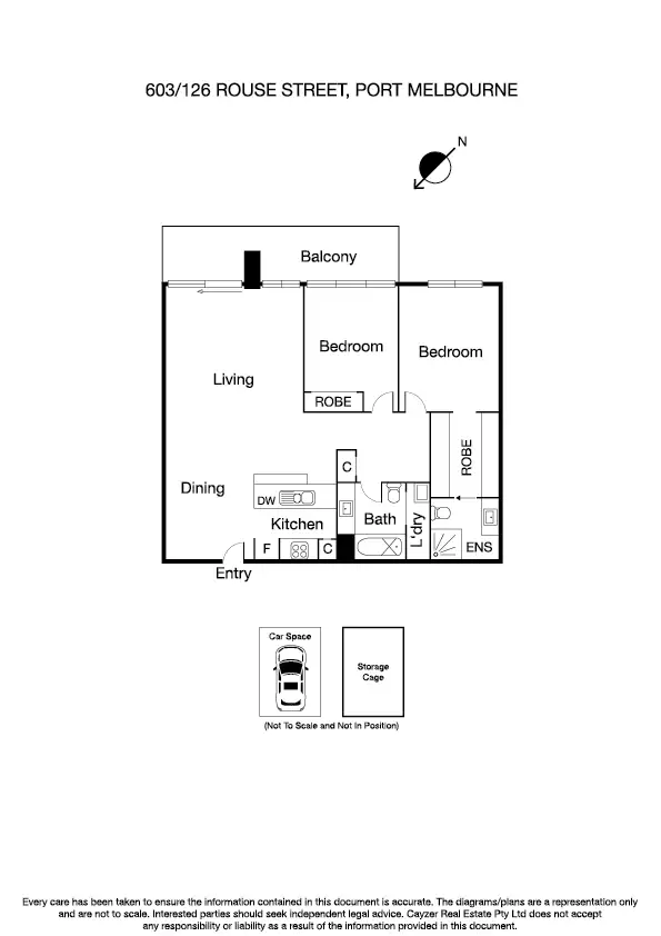 Floorplan of Homely apartment listing, 603/126 Rouse Street, Port Melbourne VIC 3207