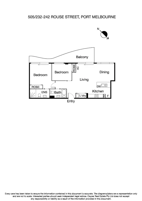 Floorplan of Homely apartment listing, 505/232-242 Rouse Street, Port Melbourne VIC 3207