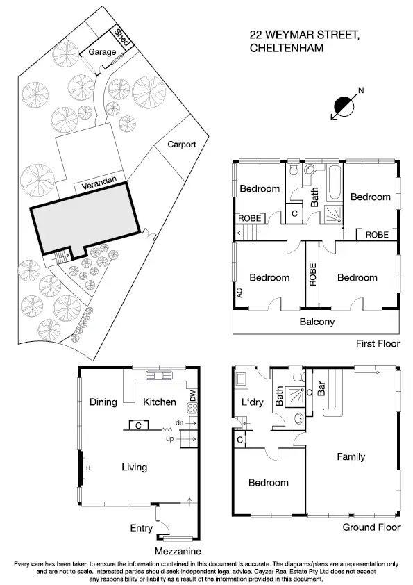 Floorplan of Homely house listing, 22 Weymar Street, Cheltenham VIC 3192