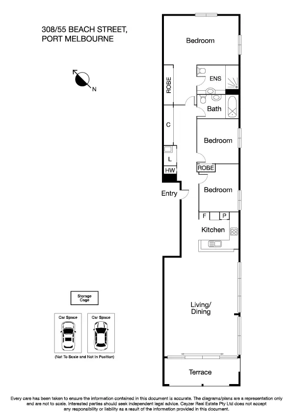 Floorplan of Homely apartment listing, 308/55 Beach Street, Port Melbourne VIC 3207