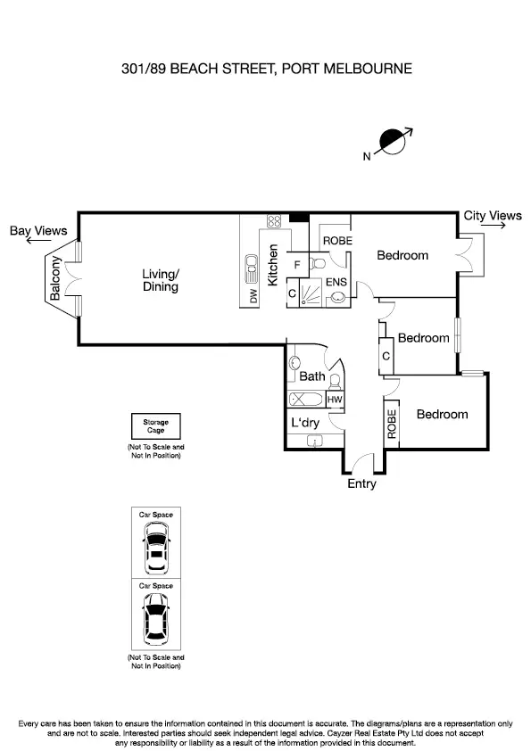 Floorplan of Homely apartment listing, 301/89 Beach Street, Port Melbourne VIC 3207
