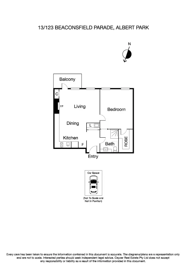 Floorplan of Homely apartment listing, 13/123 Beaconsfield Parade, Albert Park VIC 3206